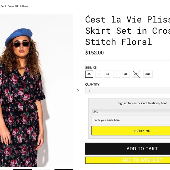 Dressed in Lala Ćest la Vie Plissé Skirt Set in Cross Stitch Floral - 2X - Picture 2 of 10